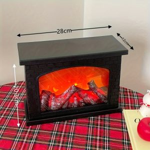 Generous Style Creative Decorative Fireplace With Simulated Charcoal Candle Holder And LED Charcoal Flame Atmosphere Lamp