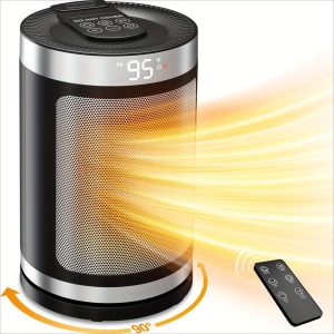 Electric Space Heater with ECO Thermostat, 90?? Oscillation, 4 Mode, 12H Timer, 1500W Fast Heating Ceramic Heater for Bedroom, Home, Office, - ETL Certified, cover an area of 200 sq.ft for Indoor Use, Silent Sleep with Low Noise, Saving Energy