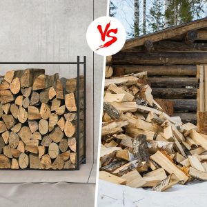 31-Inch Firewood Rack, Indoor & Outdoor Wood Storage, for Fireplaces, Fire Pits, Backyard Bonfires & Camping.