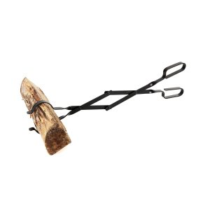 Fireplace Log Tongs, Heavy Duty Wrought Iron Campfire Claw Grabber for Wood, Folding Fire Pit Tool for Indoor Fireplace