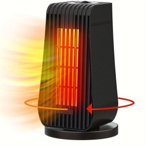 Space Heaters For Indoor Use Electric Oscillation Portable Electric Space Heater Ceramic Heater With Thermostat Fast Heating Ultra Quiet Small Space Heater For Office Home Room Black