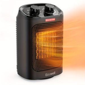 ECOWELL 1500W PTC Ceramic Space Heater: Safe, Quiet, and Fast Heating with Tip-Over Protection for Indoor Use